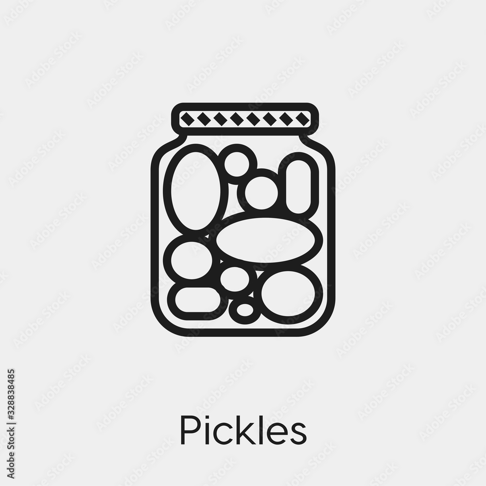 Poster pickles icon vector. linear style sign for mobile concept and web design. pickles symbol illustratio