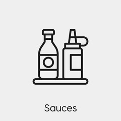 sauces icon vector. Linear style sign for mobile concept and web design. sauces symbol illustration. Pixel vector graphics - Vector.