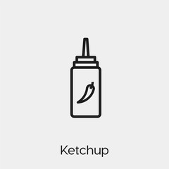 ketchup icon vector. Linear style sign for mobile concept and web design. ketchup symbol illustration. Pixel vector graphics - Vector.