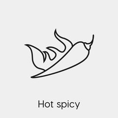 hot spicy icon vector. Linear style sign for mobile concept and web design. hot spicy symbol illustration. Pixel vector graphics - Vector.