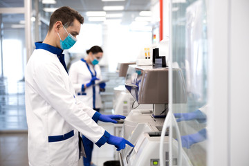 Scientist doing molecular allergy diagnostics in laboratory