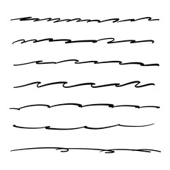 Vector collection of hand drawn underline