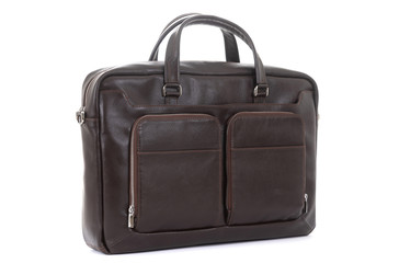 expensive elegant men's briefcase male leather expensive briefcase on a white background