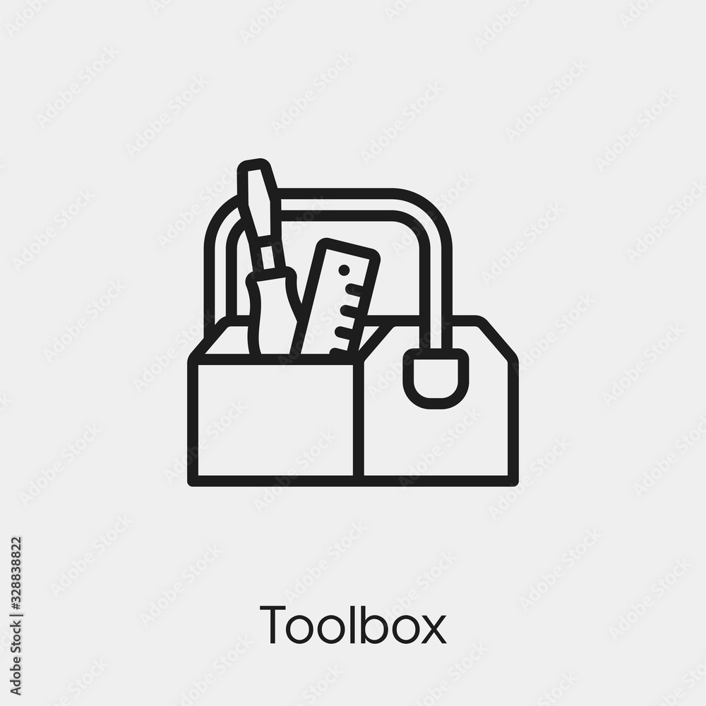 Poster toolbox icon vector. linear style sign for mobile concept and web design. toolbox symbol illustratio