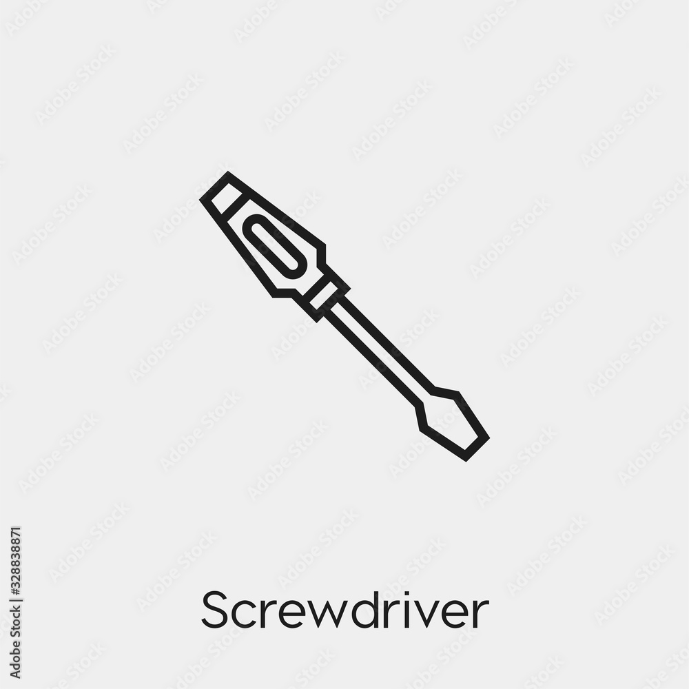 Poster screwdriver icon vector. linear style sign for mobile concept and web design. screwdriver symbol ill