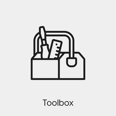 toolbox icon vector. Linear style sign for mobile concept and web design. toolbox symbol illustration. Pixel vector graphics - Vector.