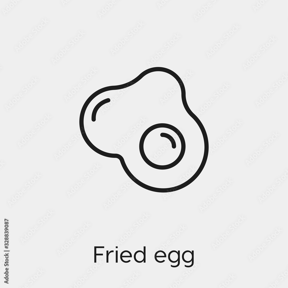 Poster fried egg icon vector. linear style sign for mobile concept and web design. fried egg symbol illustr