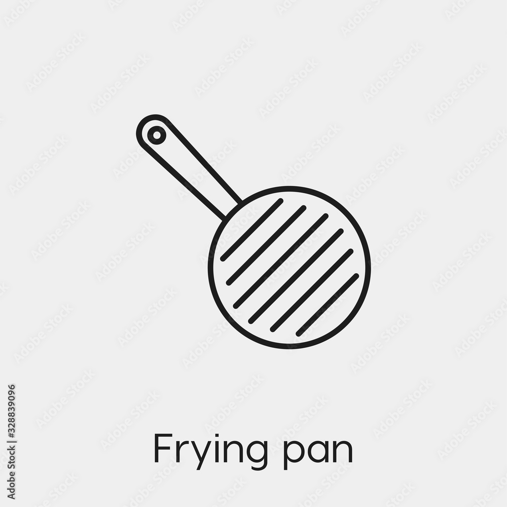 Poster frying pan icon vector. linear style sign for mobile concept and web design. frying pan symbol illus