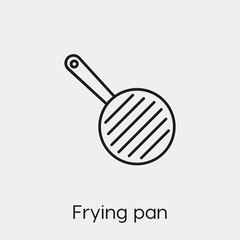 frying pan icon vector. Linear style sign for mobile concept and web design. frying pan symbol illustration. Pixel vector graphics - Vector.