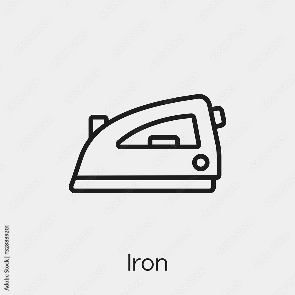 Poster iron icon vector. linear style sign for mobile concept and web design. iron symbol illustration. pix