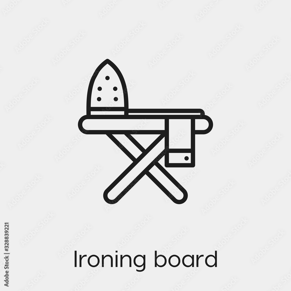 Poster ironing board icon vector. linear style sign for mobile concept and web design. ironing symbol illus