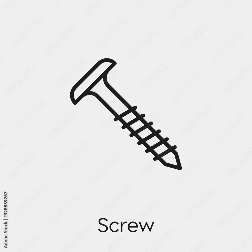 Poster screw icon vector. linear style sign for mobile concept and web design. screw symbol illustration. p