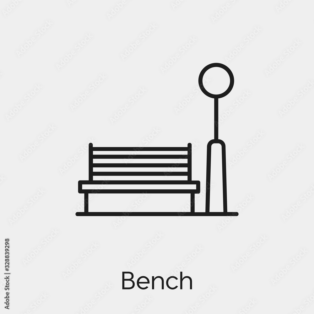 Poster bench icon vector. linear style sign for mobile concept and web design. bench symbol illustration. p