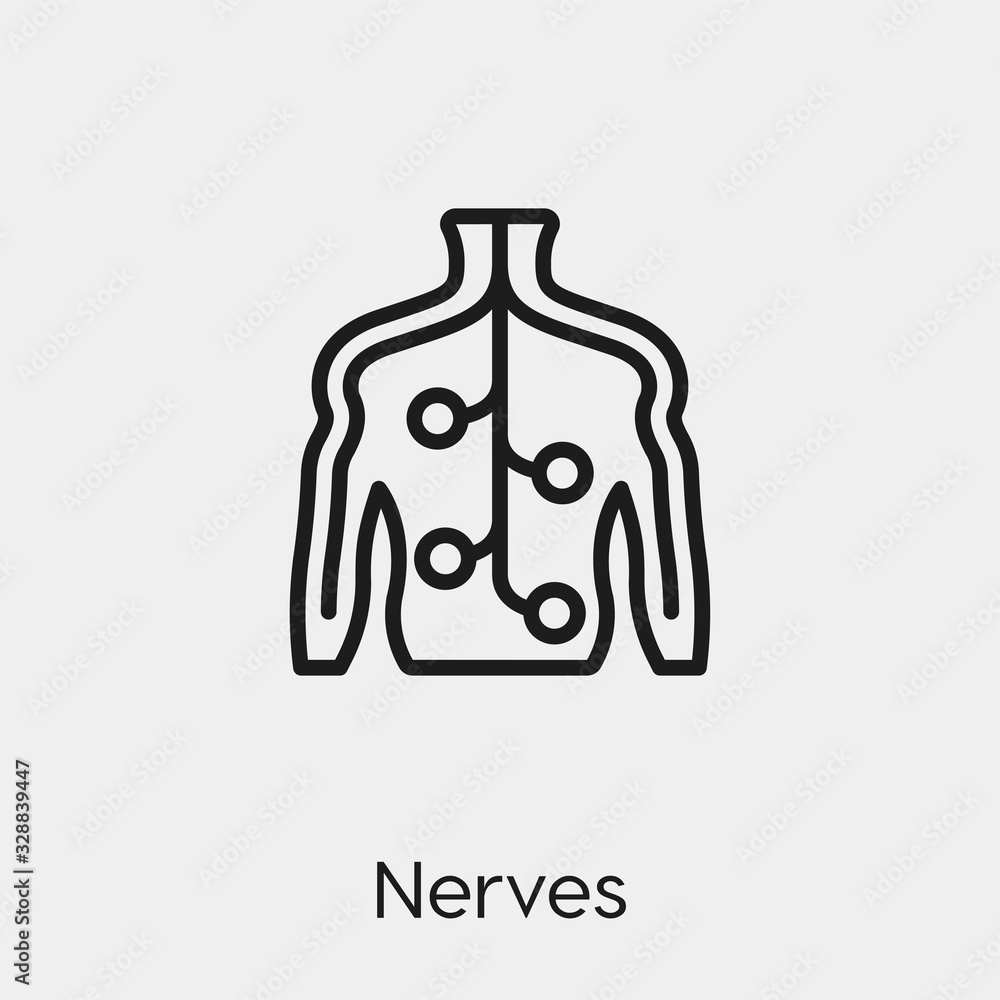 Poster nerve icon vector. linear style sign for mobile concept and web design. nerve symbol illustration. p