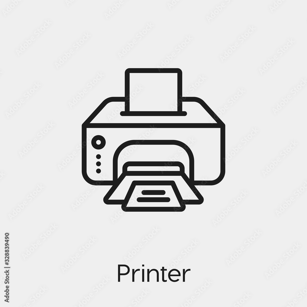 Poster printer icon vector. linear style sign for mobile concept and web design. printer symbol illustratio