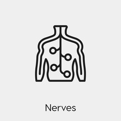 nerve icon vector. Linear style sign for mobile concept and web design. nerve symbol illustration. Pixel vector graphics - Vector.