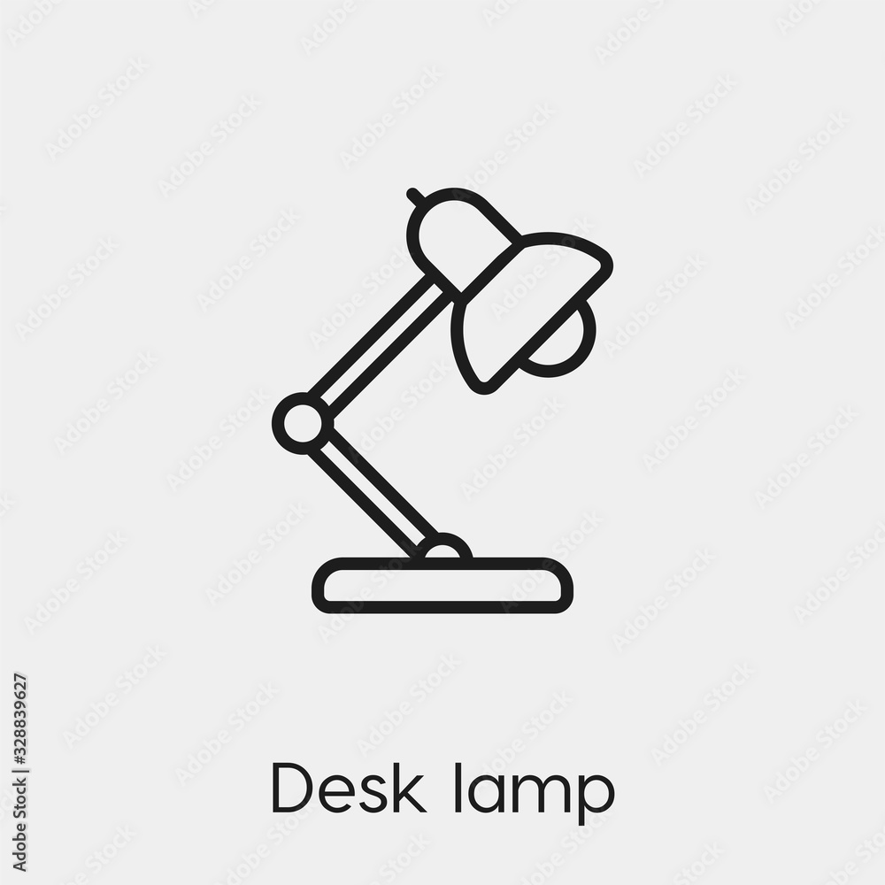 Poster desk lamp icon vector. linear style sign for mobile concept and web design. desk lamp symbol illustr