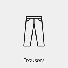 Trousers icon vector. Linear style sign for mobile concept and web design. Pants symbol illustration. Pixel vector graphics - Vector.