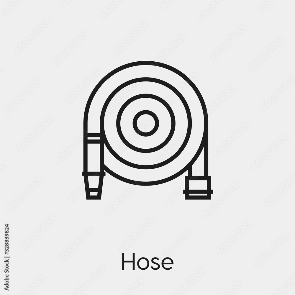 Poster hose icon vector. linear style sign for mobile concept and web design. hose symbol illustration. pix