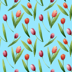 Obraz premium seamless pattern with tulips