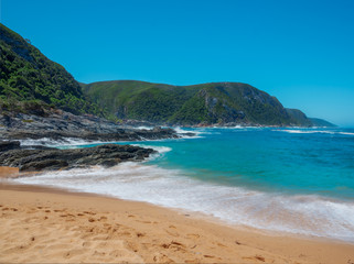 South Africa Tsitsikamma Nature park with rough rocks and great landscape