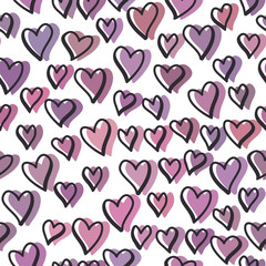 Obraz na płótnie Canvas Vector seamless pattern with valentine hearts