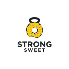 Fitness logo template vector fun and strong 