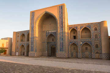 Fototapeta na wymiar Ulugbek Madrasah at sunrise. Bukhara, Uzbekistan, Central Asia.
