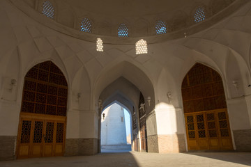 Market, bazaar Toqi Zargaron without people. Bukhara, Uzbekistan, Central Asia.