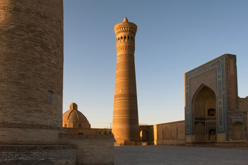 Great Minaret of the Kalon (symbol of the city) and Kalon (Kallan) Mosque. Bukhara, Uzbekistan, Central Asia.