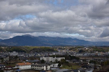 Fototapeta na wymiar 日本の岡山県津山市の町の風景