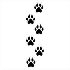 Fototapeta na wymiar dog paw prints path foot marks