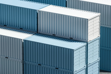 Container and weight,logistics and transmission,3d rendering.