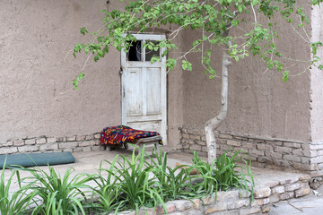 Traditional uzbek house. Khiva, Uzbekistan, Central Asia.