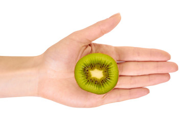 Fresh and ripe kiwi slice.