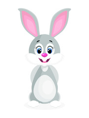 Cartoon happy rabbit isolated on white background