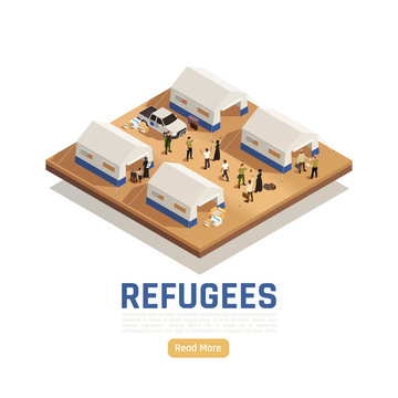Refugees Asylum Isometric Background