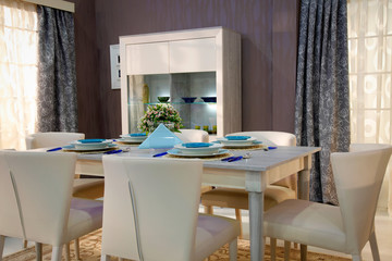 modern house interior dinnig room