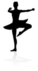 Ballet dancer silhouette dancing posed position © Christos Georghiou