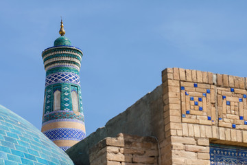 Islam Khoja Minaret (symbol of the city). Khiva, Uzbekistan, Central Asia.
