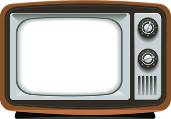 Vector old style, retro Television isolated on white background 