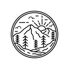 simple logo badge nature design, for t-shirt prints, patches, emblems, posters, badges and labels and other uses