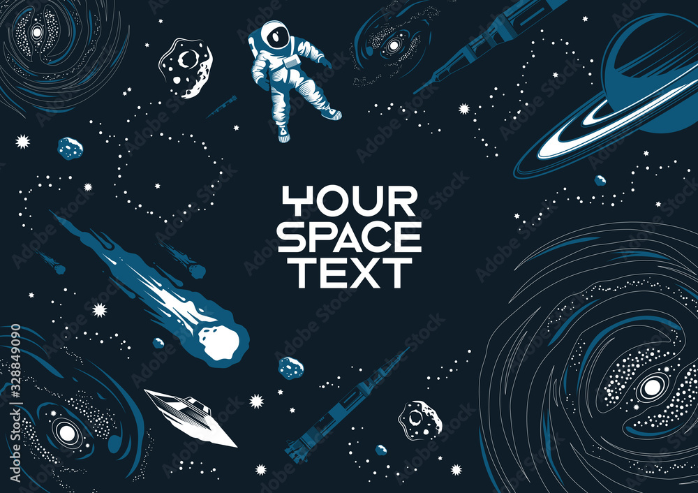 Wall mural space frame vector illustration