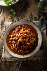 Homemade bean stew with vegetables