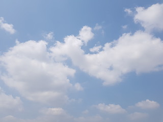Clouds in the bright sky in the summer