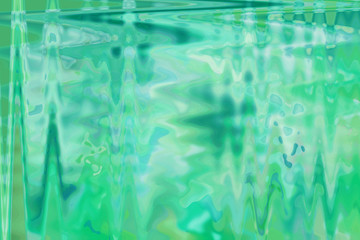  green  abstract mirrored  colors on water impression design wall paper