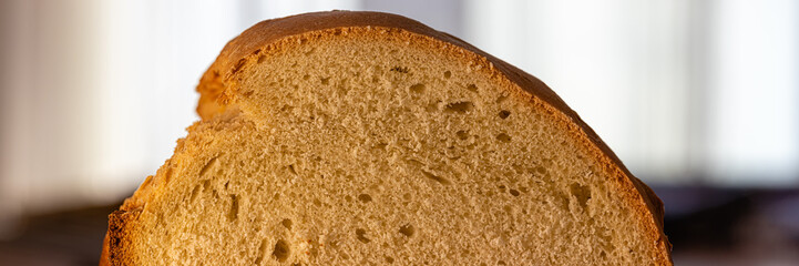 homemade french bread close up