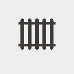 wooden house fence vector icon