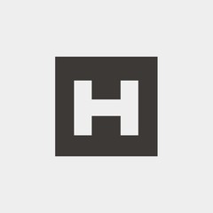 hospital symbol H vector icon 