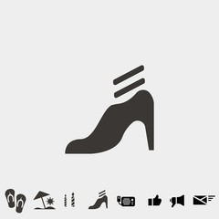 women heel shoes vector icon